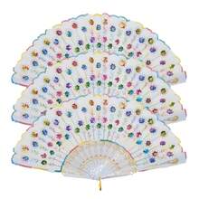 3Pcs D EXCEED Handheld Floral Folding Fans For Women, Chinese Japanese Charming Elegant Vintage Retro Style For Birthday Dancing Cosplay Wedding And Events - Sequins - View 29