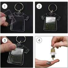 20pcs Rectangular Transparent Acrylic Photo Frame Keychains, DIY Craft Accessories For Custom Photo Making, Bag Charms, Party Favors And Daily Decor, Key Rings, Father's Day Gift - Multicolor - View 7