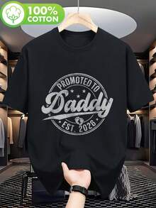 Camiseta "Nuevo Papá Establecido 2026" - Un regalo divertido para papás, una camiseta casual de manga corta con gráficos divertidos, ideal para uso diario y actividades deportivas. - Negro - Ver 1
