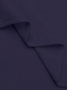 Camisa casual de mujer de unicolor, de manga larga, de un solo pecho y con bolsillo - Azul marino - Ver 4