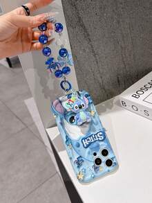 Disney Has Authorized, Phone Case - Chain Set, The Stitch Lilo & Stitch 3D Phone Case Plus A Silicone 3D Stitch Bracelet With Metallic Ring Removable Bracelet, Stitch And Angel Pattern, Compatible With Iphone17/16/15/14/13/12/11/XS/XR/X Plus Pro Max, A Stylish Cartoon Phone Case, The Perfect Gift Choice, Phone Protection, Durable Phone Cover, Great Gift For Friends And Family. - 白色 - 查看 3