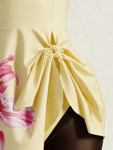 Conjunto de bikini de 2 piezas con estampado floral, accesorio de metal y correa ajustable, de caliente para vacaciones de primavera/verano y playa - Multicolor 4 - Ver 5