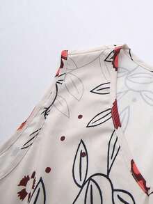 Vestido casual de mujer sin mangas con estampado de posicionamiento simple, vestido acampanado con cintura ceñida, adecuado para verano casual, vacaciones, primavera/verano, oficina, diario, fiesta, playa, graduación, uso versátil de oficina, ves - Multicolor 3 - Ver 6