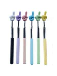 6pcs Kids Teaching Conducting Telescopic Stainless Steel Pointer, Dual-Finger Pointing Stick, Reading Learning Pointer, Suitable For Home Or Classroom Use, School Supplies, Office Supplies, Back To School - A - View 11