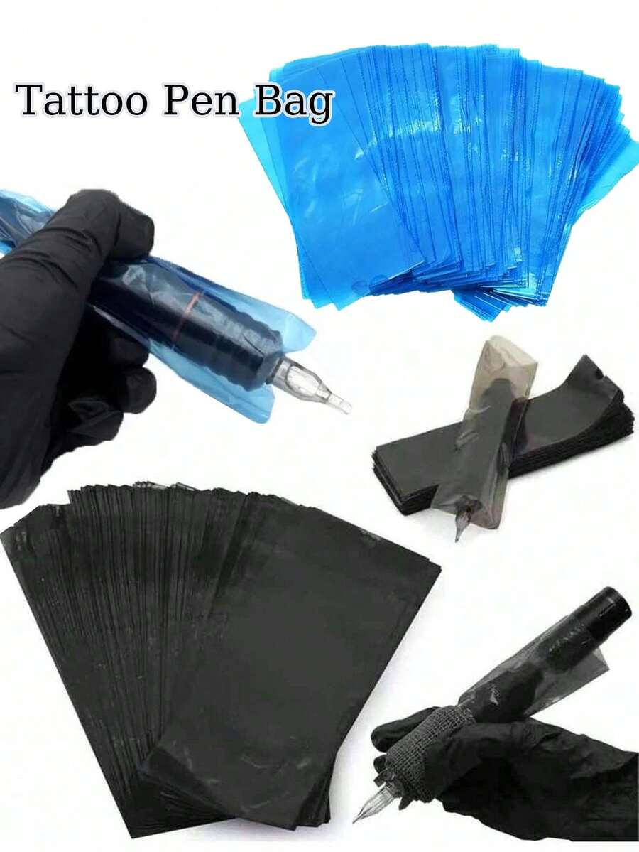 100pcs Tattoo Pen Sleeves, Disposable Tattoo Pen Sleeves Bags, Cleaning Isolation Tattoo Pen Power Cord, Tattoo Kit Tattoo Supplies, Tattoo Machine Gun Accessories - View 1