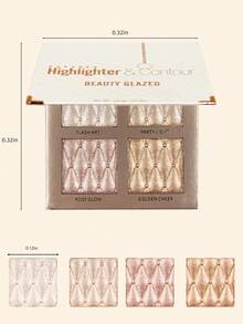 beauty glazed Palet Makeup Highlighter 4 Warna, Stik Kontur Highlighter, Bayangan Kontur Perunggu Berkilau, Palet Eyeshadow Highlighter Pencerah, Set Makeup Eyeshadow - MultiWarna - View 11