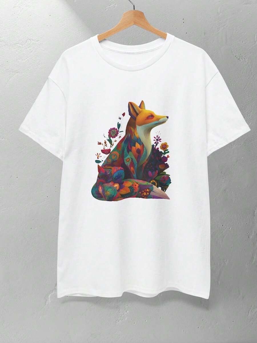 Red Fox in Wildflowers T1S1Hirt, Nature Aesthetic Graphic S1Hirt, Fairycore T1EE, Forestcore T1S1Hirt, B1Oho Folk Art Animal T1EE.