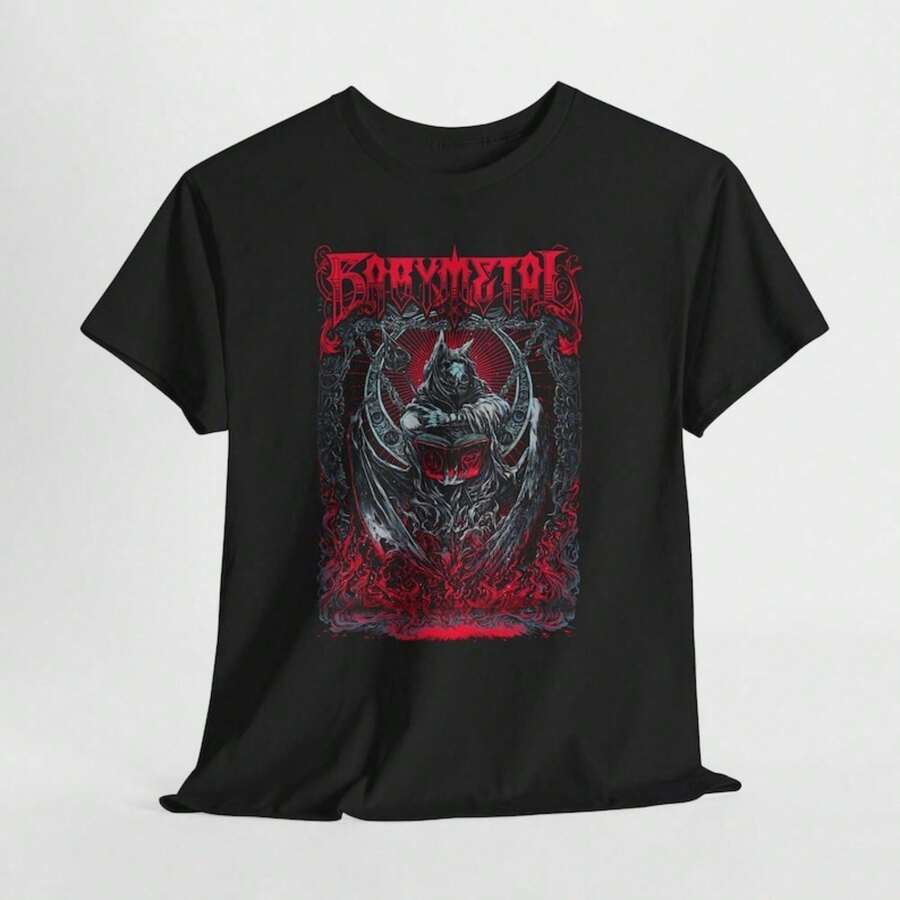 B1abymetal KawaI1I Metal D1emonic Graphic T-Shirt R1OCk Band T1EEFor Woman Shirt 100% Cotton Unisex T-Shirt - Premium Casual Comfortable Fit T-Shirt - 黑色 - 查看 1