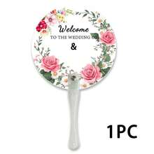 Personalized Wedding Hand Fan, Customizable With Name, Date, Photo And Other Information. Durable Plastic Handle, Suitable For Weddings, Bride Celebrations And Outdoor Events - Multicolor - View 28