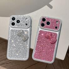 Ốp lưng điện thoại đính đá lấp lánh sang trọng hình nơ, tương thích với iPhone 17 Pro Max/17 Pro/17, 16 Pro Max/16 Pro/16, 15 Pro Max/15 Pro/15, 14 Pro Max/13, ốp bảo vệ điện thoại lấp lánh thanh lịch. - Hồng - Xem 4