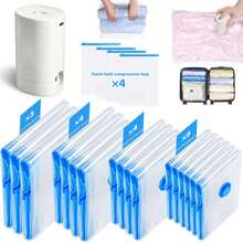 10/16/21pcs Thickened Vacuum Compression Storage Bags With Pump, Travel Reusable Vacuum Storage Bags For Luggage,Vacuum Storage Bags For Clothes, Pillows, Blankets, Bedding, Quilts, Towels, Travel Essentials, Ideal For Sealing Clothes, Perfect For Organizing Bedding And Travel Packing - Xem 13