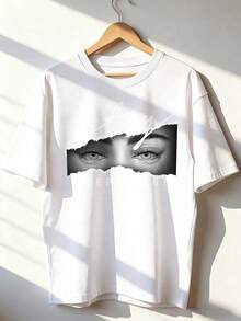 Short-Sleeve T-Shirt With Inspirational Text And Grunge Print,  Short-Sleeve T-Shirt For Spring And Summer 2026, Made In Mexico, 180 Grams. Cartoon Print, Couple Design, Suitable For Indoor Or Outdoor Wear. Crew Neck, Unisex, Ideal For Office And Leisure. One-Pack. - WH-P631577SLNDXZGY415 - 查看 2