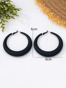 1 Đôi bông tai tráng men hình tròn rỗng, kiểu dáng tối giản, phóng khoáng, mang phong cách thời trang Âu Mỹ, thích hợp cho các buổi đi chơi mùa hè và dự tiệc. - Màu Hồng Tươi - Xem 6
