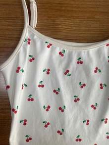 Camiseta de tirantes informal de verano con estampado de lunares - Albaricoque - Ver 4