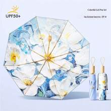 Ô gấp 3 8 nan, ô chống nắng phủ màu chống tia UV, thiết kế thời trang cho nữ, ô đa năng chống nắng & chống mưa - Ô gấp ba - Xem 2