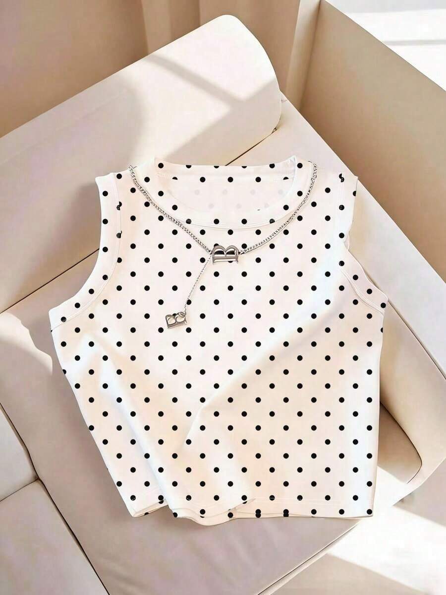 Camiseta de tirantes casual y versátil con cuello redondo y rayas para mujer - Multicolor 2 - Ver 1