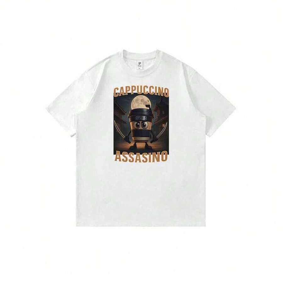 Camiseta unisex ligera de manga corta con estampado de figura de anime clásico Narutos-Cappuccino-Assasino - Blanco - Ver 1