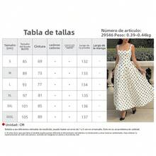 Elegant French-Style Long Dress With Straps And Polka Dots For Spring - 白色 - 查看 4