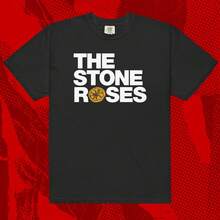 Stone Roses Logo Shirt |   Britpop Oasis Happy Mondays Madchester Blur - Black - View 5