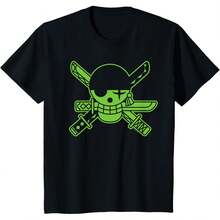 Camiseta de  Verde Roronoa Zoro Jolly Roger - Blanco - Ver 4