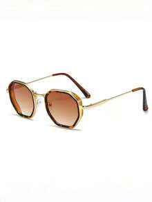 AINII 1pc European And American Retro Square Frame Fashionable Fashion Glasses, Casual & Versatile, Suitable For Street Photography, Hiking, Fishing, Lightweight Gradient Color Bohemian PC (Polycarbonate) Frame, All-Season - Multicolor - View 9