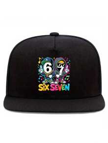 1pc/2pcs Hip Hop Cartoon Funny Music Note & "67" Graphic Print Baseball Cap And Crossbody Bag Set, Street Style Fashion Outdoor Sports Adjustable Flat Brim Cap And Shoulder Bag, Gift For Friends And Anniversary - Multicolor - View 4
