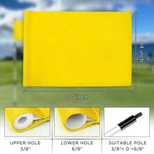 Red Putting Green Flag 20x14 Inch Nylon Tube Insert For Golf Course Practice - 20x14 Inch- Blank Yellow- 1pk - View 3