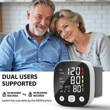 MOOD LIGHT Automatic Wrist Blood Pressure Monitor, Equipped With An LCD Screen, Adjustable Cuff, Pulse Detection, And Arrhythmia Alarm Function - Blood Pressure Measurement | USB Charging | Voice Playback Function, Is An Excellent Gift For Friends And Family - 黑 - 查看 3