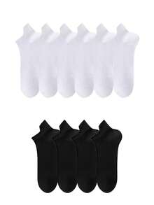 3/5 Pairs Of Black And White Short Socks, Simple And Fashionable, Soft And Lightweight Low Top Ankle Socks, Suitable For Both Men And Women - Multicolor - View 6