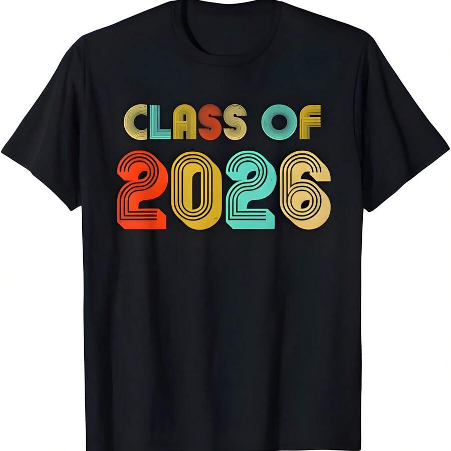 Clase De 2026 Retro Camisa Camiseta - Negro - Ver 1