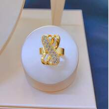 新款金色水晶珠寶套裝，厚金飾品配件，適合派對與節慶，輕盈舒適，適合全天佩戴 - 金色 - 查看 8