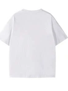 Camiseta Casual de Algodón para Mujer, Camiseta Casual de Manga Corta con Estampado de Mariposas, Top de Algodón Suave y Transpirable, Camiseta Básica de Corte Holgado para Uso Diario, Ropa para Mujer, Camiseta de Verano Cómoda con Diseño de Mariposas Coloridas. - Blanco - Ver 3