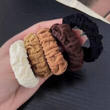 Set de 5 piezas/10 piezas de Coleteros Gruesos para Mujer, Scrunchies Elásticos para Coleta y Moño, Nuevo Diseño - Multicolor - Ver 4