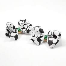 Ensemble d'accessoires pour cheveux de sport 4 pièces : pinces à cheveux à nœud motif football, pinces à cheveux fitness, accessoires pour cheveux de pom-pom girl pour femmes pour le quotidien et les fêtes, ensemble d'accessoires pour cheveux pour le jour de compétition, barrettes à cheveux, épingles à cheveux - Multicolore - Voir 6