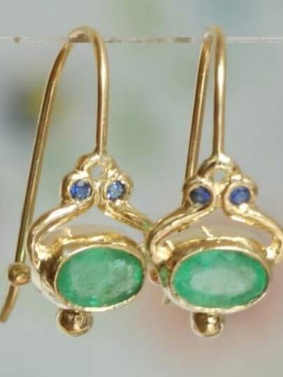 Bông tai mặt dây chuyền đá Cubic Zirconia màu xanh lá cây cổ điển, dành cho nữ, món quà thanh lịch cho các lễ hội và tiệc tùng, hoàn hảo cho các quý cô và bé gái.