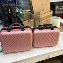 12"/14" Bagage à main ultra-léger, sac cosmétique léger de 0,6 kg, coque rigide de 4 couleurs, boîte de rangement pour maquillage pour les courts voyages d'affaires - Argent - Voir 9