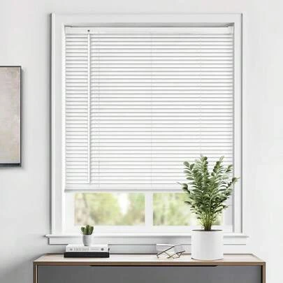 CLICKYA-Persiana PVC Ventana con Lamas Horizontales Interior y Exterior. Estor Ajustable Protector de Luz para Hogar y Oficina Fácil Instalación.