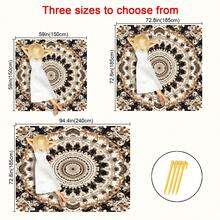 1pc Bohemian Cartoon Sun Patterned Beach Mat, Extra-Large Beach Mat, Lightweight And Durable. Ideal For Travel, Camping, And Picnics. Extra-Large Size For Adults. Highly Suitable For Beaches And Outdoor Adventures - B - View 3