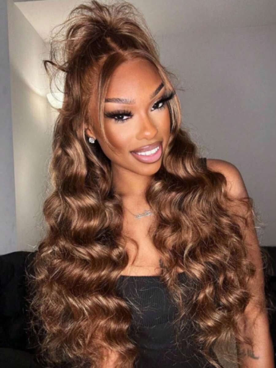 NARNI 360 Lace Front Wigs Human Hair 250 Density 4/27 Ombre Lace Front Wig Human Hair Highlight Honey Blonde Body Wave Wig Brazilian Colored 360 Drawstring Full Lace Frontal Wig 13x4 13x6 HD Glueless Human Hair Wigs For Women Pre Plucked - S4/27 - 查看 1