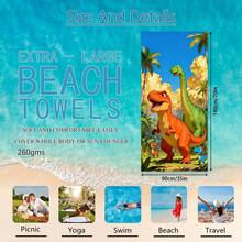 Toalha de Praia com Estampa de Dinossauro da Selva (1 unidade), Cobertor de Praia Extra Grande em Microfibra Super Macia, Toalha de Banho Super Absorvente, Ideal para Viagens, Piscina, Mergulho, Surfe, Ioga e Camping, Disponível em Vários Tamanhos, Acessórios de Praia para Praia, Piscina, Viagens, Camping e Ioga - Dinossauro - Ver 12