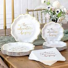 Festive Party Tableware - White Gold - View 2