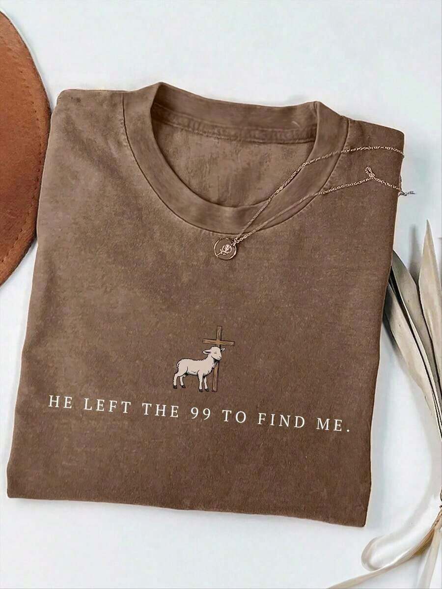 Camiseta de manga corta de uso diario versátil y casual con cuello redondo, bordado floral y decoración de perlas de imitación para mujeres - Café integral 2 - Ver 1