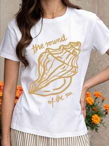 Under The Radar - Women's Casual White Knit T-Shirt With Crew Neck, Drop Shoulders, Short Sleeve, Regular Length - Vintage Urban Style, Unisex, Loose Fit, Cotton, Short Sleeve, Crew Neck. - 白色 - 查看 1