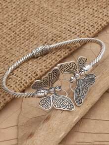 1PC Bohemian Vintage-Style Butterfly Open Bracelet, Fashionable And Casual Everyday Accessory For Women, Party Gift - Bracelet - View 8