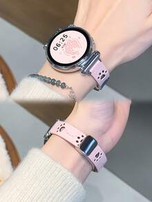18mm/20mm/22mm 时尚镂空猫爪智能手表表带,兼容三星 Galaxy Watch3/4/5/6、GT4/3,创意可爱设计,提升手表档次。 - 淺粉色 - 查看 4