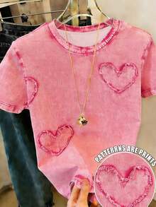 Camiseta de manga corta casual de mujer con bordado de limón, para verano - Multicolor - Ver 6