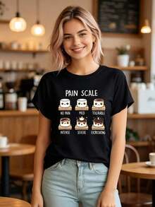 Camiseta Divertida de Enfermera con Escala del Dolor - Negro - Ver 2