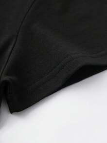S018 Camiseta Casual de Manga Corta Personalizada con Estampado - Negro - Ver 6