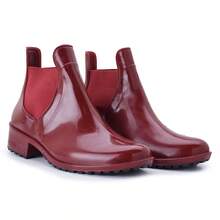 Women's Short-Shaft Rain Boot For Cold And Rain, Autumn/Winter Collection, New Release. - 紫紅色 - 查看 2