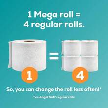 Angel Soft Toilet Paper With Fresh Lavender Scented Tube, 8 Mega Rolls = 32 Regular Rolls, Soft And Strong Toilet Tissue - ColorA - View 3